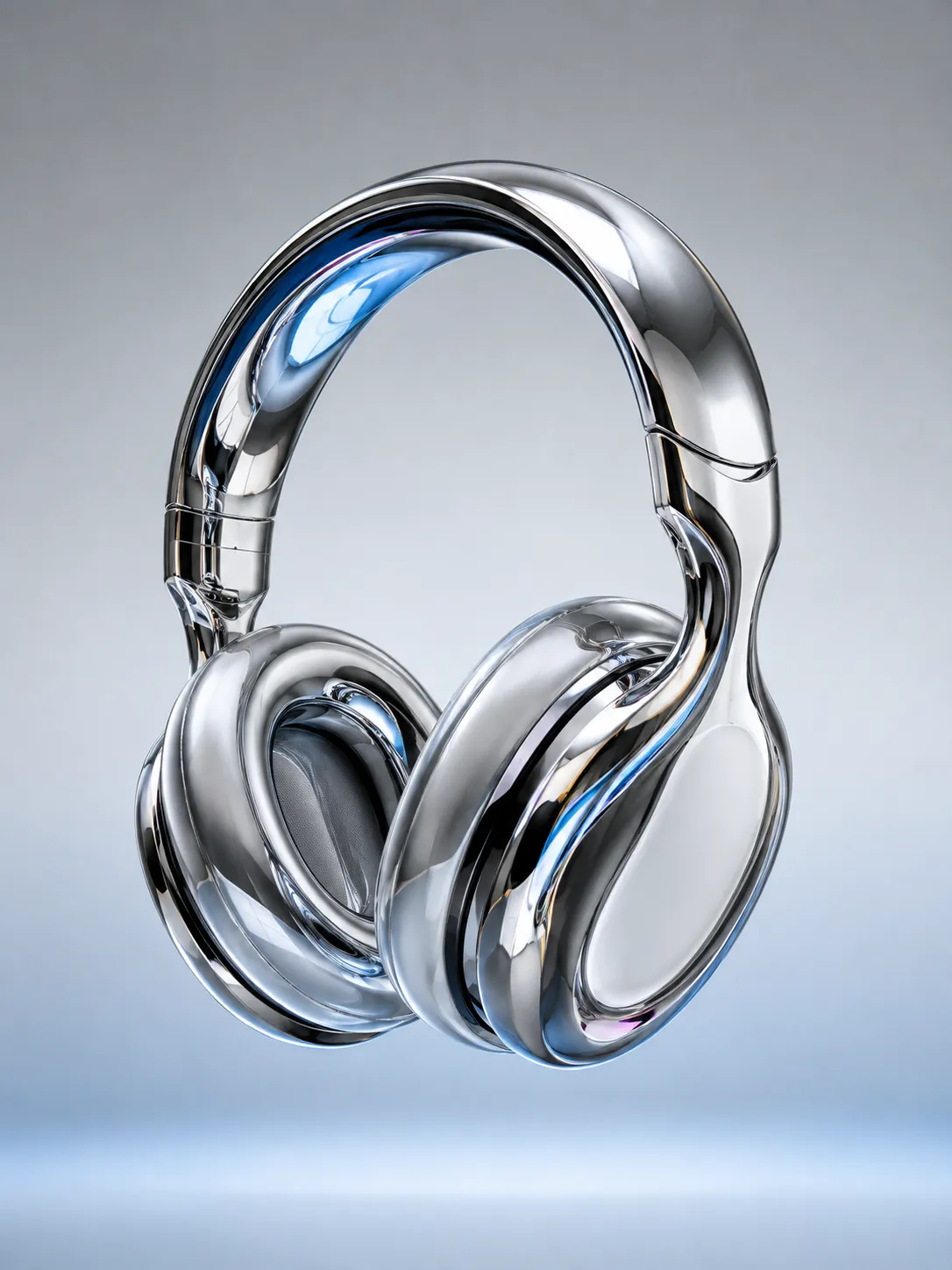 Headphones rendered so the headband and earcup share one consistent surface read.