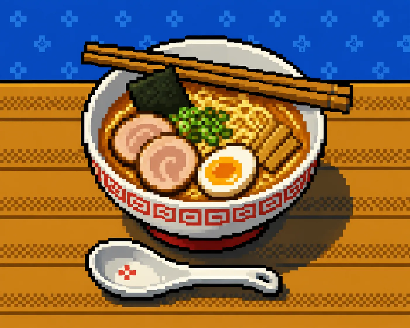 Broth, egg and noodles each get three steps and nothing in between.